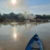 Polsek Cerenti Tertibkan Lima Rakit PETI Jenis Dompeng di Sungai Kuantan Desa Pulau Jambu
