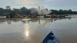 Polsek Cerenti Tertibkan Lima Rakit PETI Jenis Dompeng di Sungai Kuantan Desa Pulau Jambu