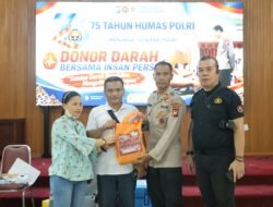 Sambut HUT Humas Polri ke-75 Tahun 2026, Polres Kuansing Gelar Kegiatan Donor Darah