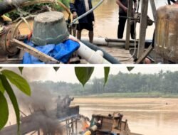 Polsek Cerenti Tertibkan 8 Rakit PETI di Sungai Batang Kuantan, Kecamatan Inuman
